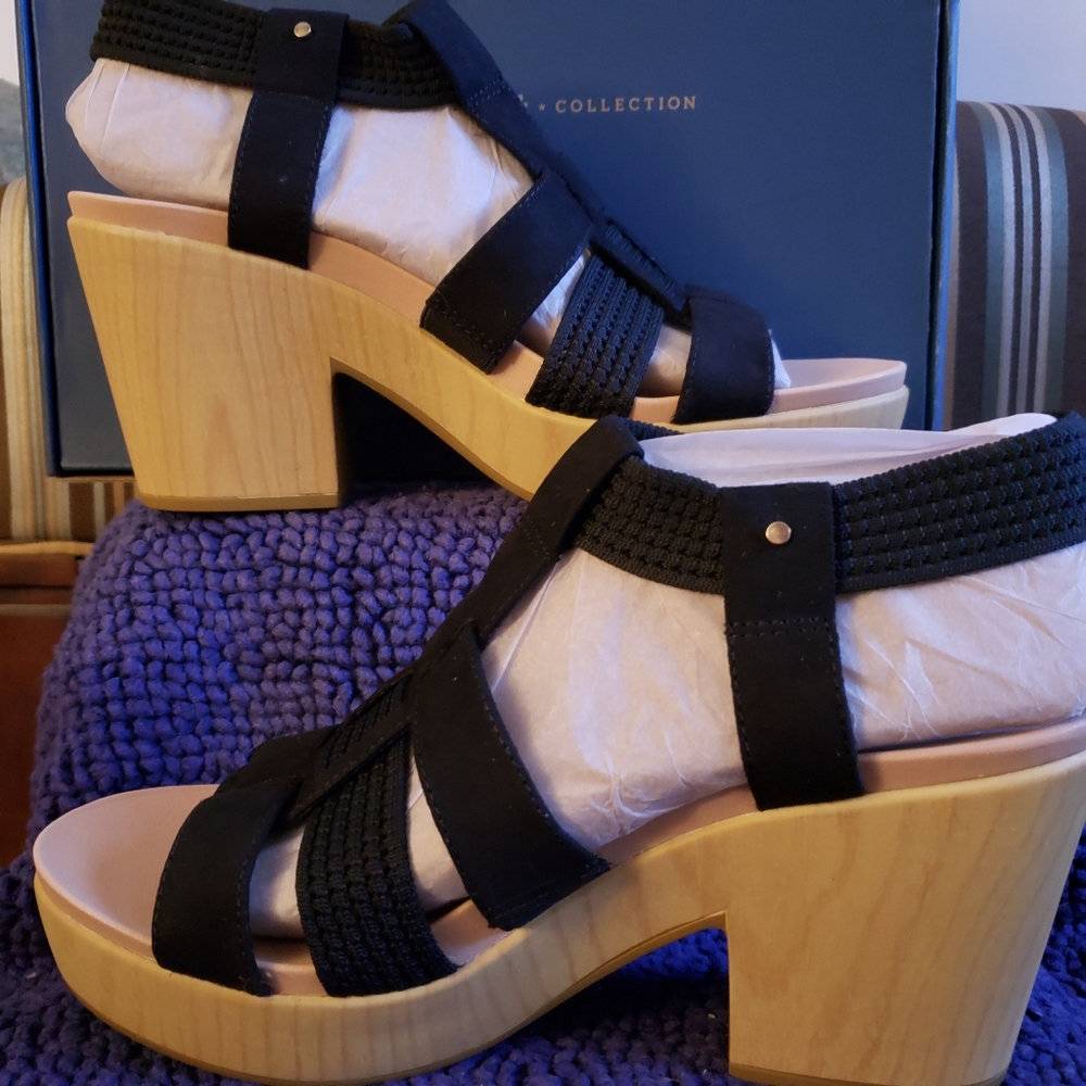 BNWT - NIB DR. SCHOLL'S BLOSSOM black / tan platform (9) - Picture 8 of 10